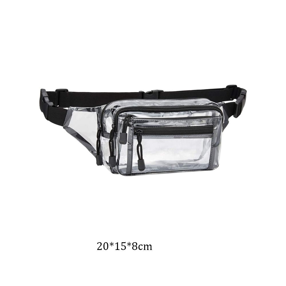 Waterproof Chest Bag Transparent Multi Layer Shoulder Bag Waist Pack Adjustable Shoulder Strap Makeup Bag Running Hiking Travel
