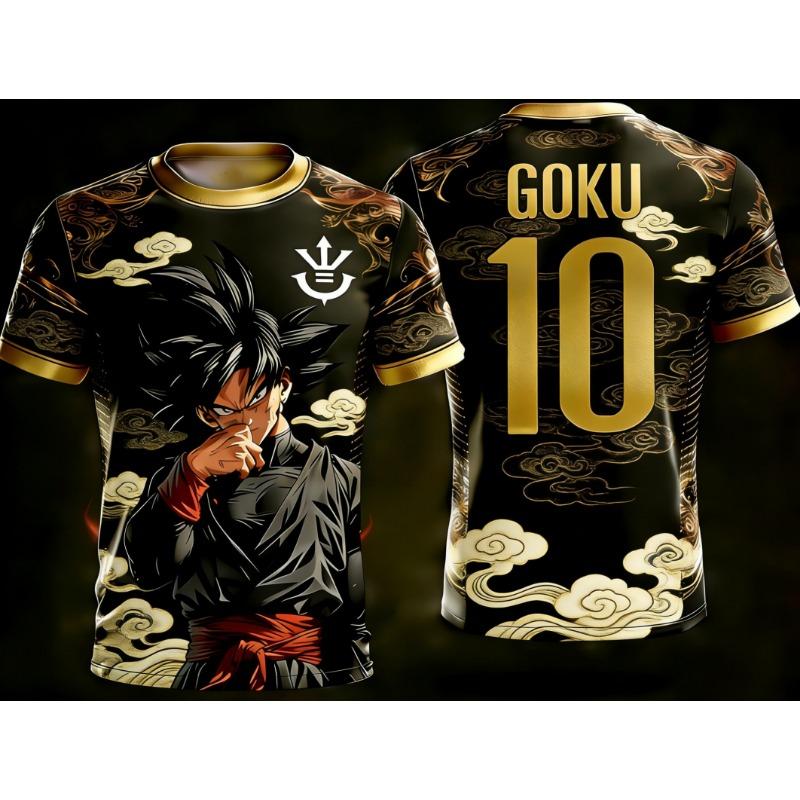 Dragon Ball Official 3D Print Goku 10# Football Jersey Training Wear Parent-child S-6XL 90cm-160cm Trendy Tees