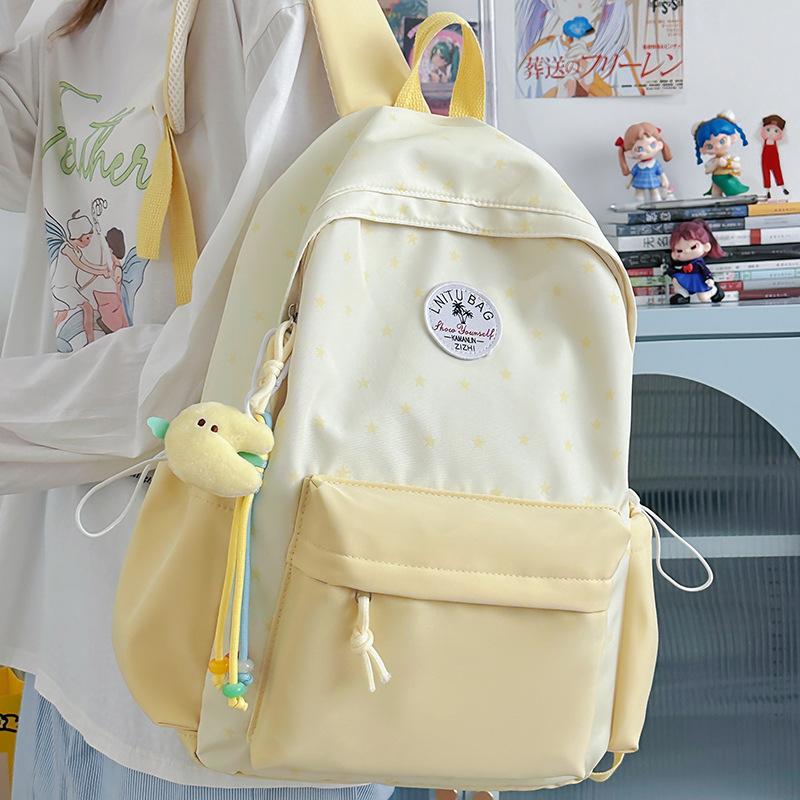 Schoolbag Japanese ins Small fresh and sweet schoolbag Fashion versatile Middle school student backpack Large capacity lightweight backpack