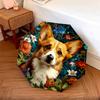 0106 Floral Dog  pattern, automatic folding umbrella, portable and foldable design, 8 ribs, a Christmas or birthday gift.