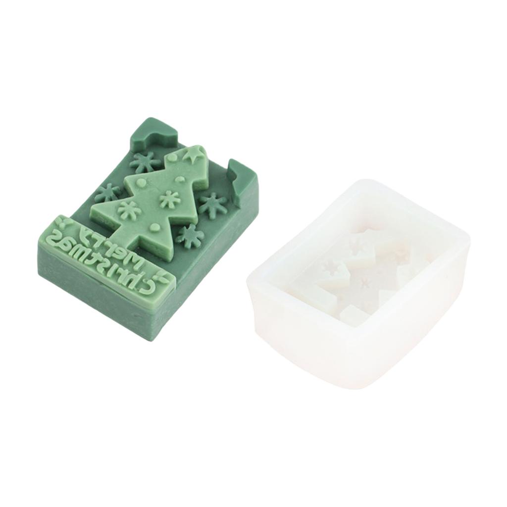 Christmas Embossed Silicone Mold Holiday Candle Silicone Mould For Epoxy Resin Handmade Craft Candle Soap Making Mould