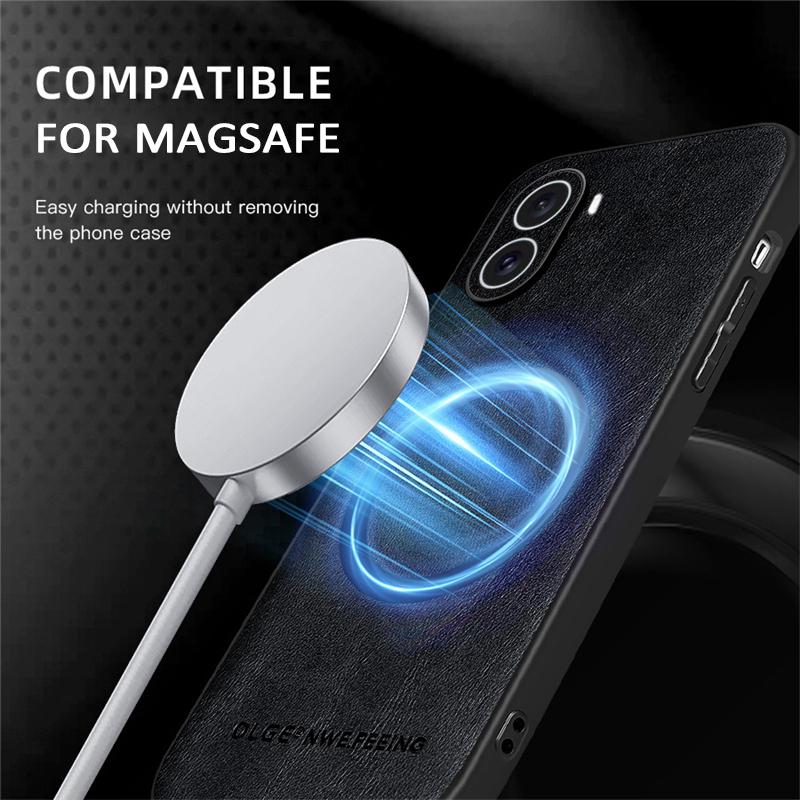För Magsafe Magnetiskt Telefonskal För POCO X7 Pro Trådlös Laddning Läderfodral För POCO X6 X5 M6 F6 F5 F4 Pro Telefontillbehör