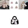 Adorable Plush Shoulder Bag With Cute Bow For Girls Trendy Fluffy Commuter Purse