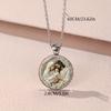 Three-person Family Virgin Mary Necklace Time Gemstone Glass Alloy Pendant Simple Fashionable Women's Necklace
