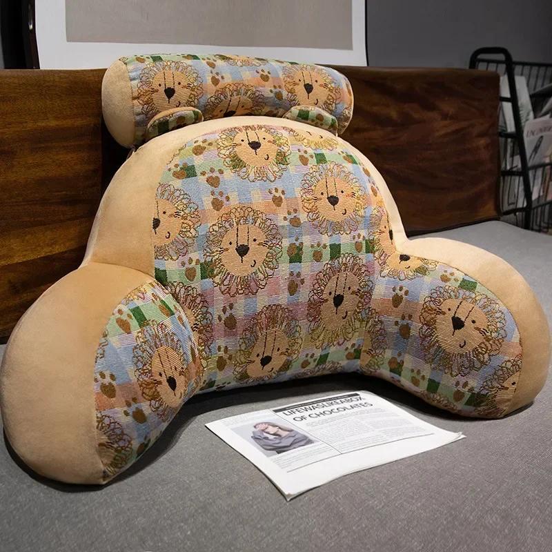 

Lumbar Support Large Backrest Pillow Lumbar Cushion Retro Bedroom Office Waist Protection Pillow Reading Playing Sofa Cushions 60x45CM