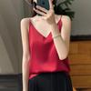 Women's Satin V-Neck Strappy Summer Camisole - Versatile & Stylish Sleeveless Top