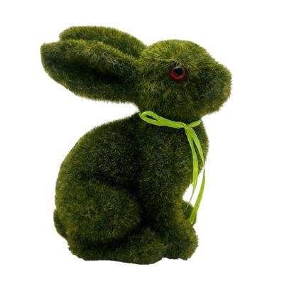Easter Rabbit Decoration Realistic Grass Texture Rabbit Figurine for Mantel Tabletop Patios Festival Decoration