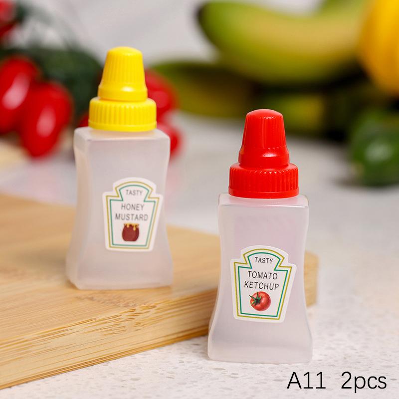 1/2/4Pcs Mini Sauce Bottle Portable Salad Ketchup Honey Jars Bento Squeeze Bottle Seasoning Organizer Lunch Box Accessories