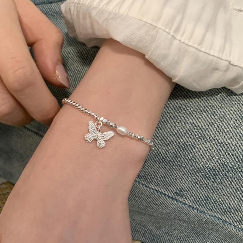 VENTFILLE 925 Sterling Silver Pearls Bamboo Knots Bracelet for Women Girl Simple Korean Jewelry Birthday Gift Dropshipping