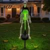 Outdoor Halloween Decorations 2Pcs Solar Skeleton Yard Stake, LED Garden Lights, Waterproof Glowing Skull Stakes Realistic Figurines for
