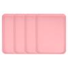 Uxcell Plastic Schalen, Set van 4, 38cm x 27cm, Rechthoekig, Roze, voor Keukens, Restaurants en Cafés, Perfect voor Fruit, Burgers, Lunch en Desserts