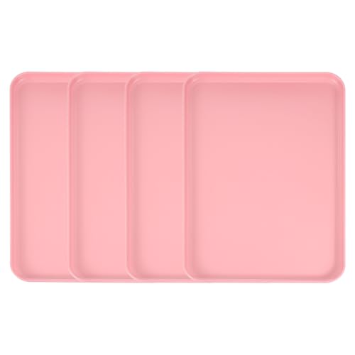 

uxcell Пластиковые подносы, Набор из 4 шт., 38 см x 27 см, Прямоугольные, Розовые, для Кухонь, Ресторанов и Кафе, Идеально подходят для Фруктов, Гамбургеров, Обеда и Десертов