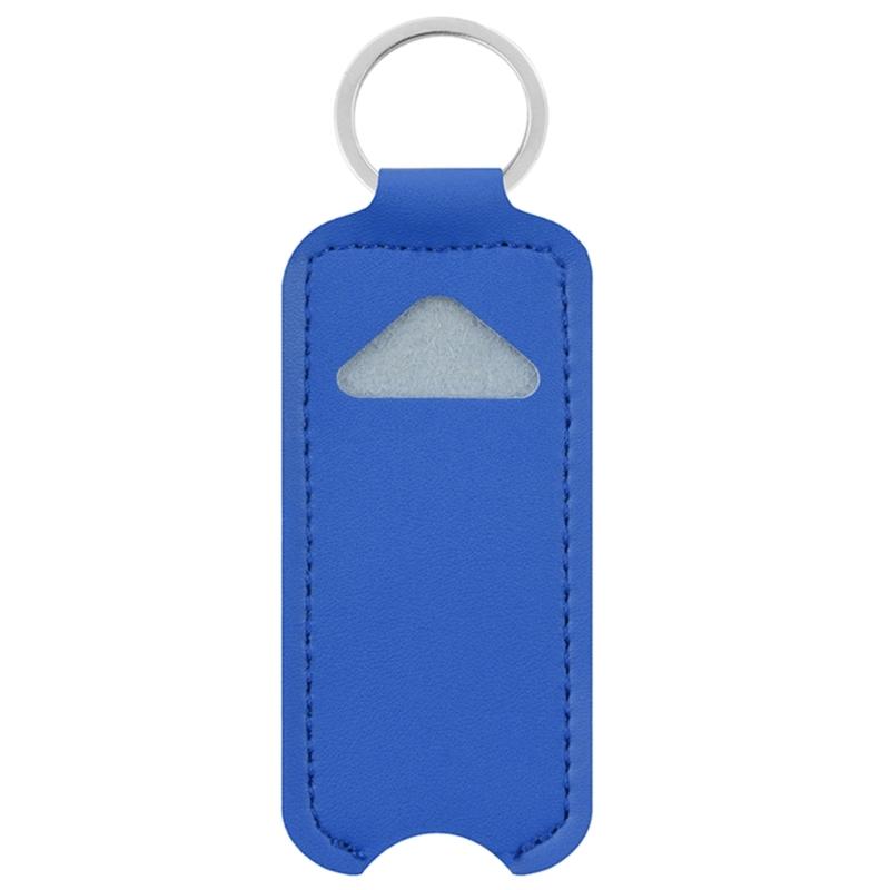 Lipstick Lip Gloss Bag Keychain Holder PU Leather Chapstick Pouch Keyring Portable Lip Balm Packaging Cover Key Chain