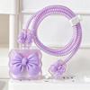 Cute 3D Heart Wavy Edge Charger Protector Set Wear Resistant Anti-Bend Cable Protector for Phone Charger Cords Office Use