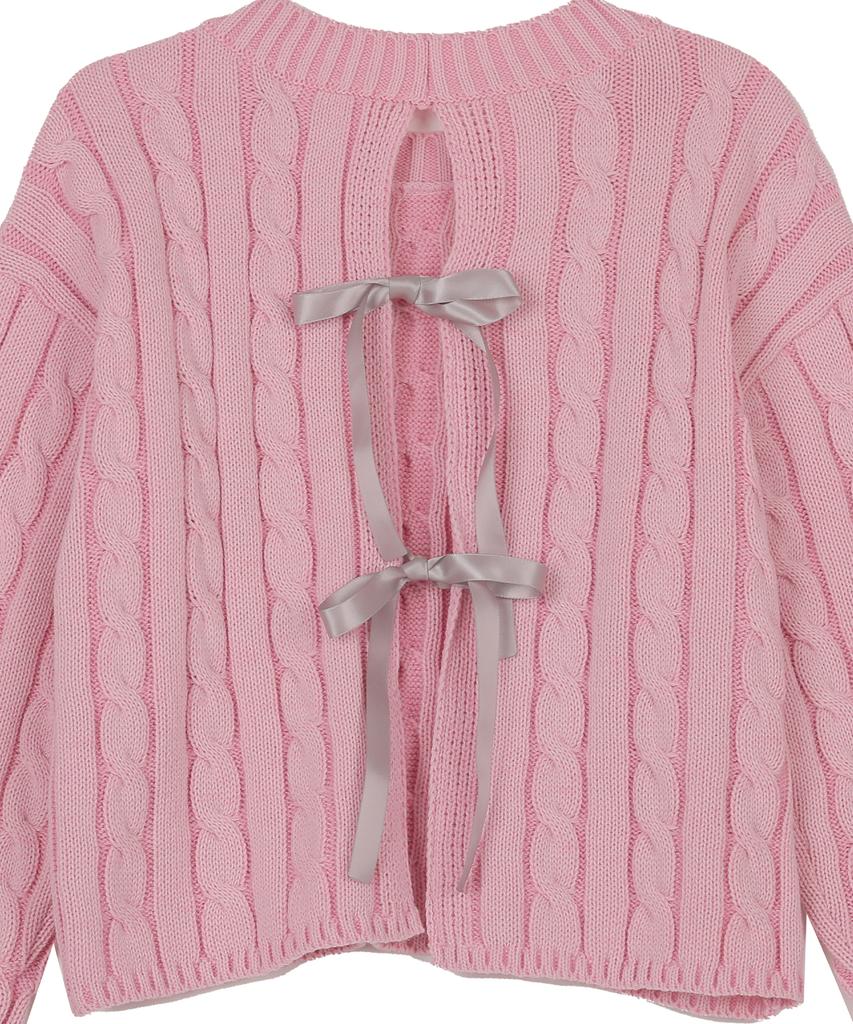 HIGH SCHOOL DISCO Lovely Ribbon Cable Knit_Pink