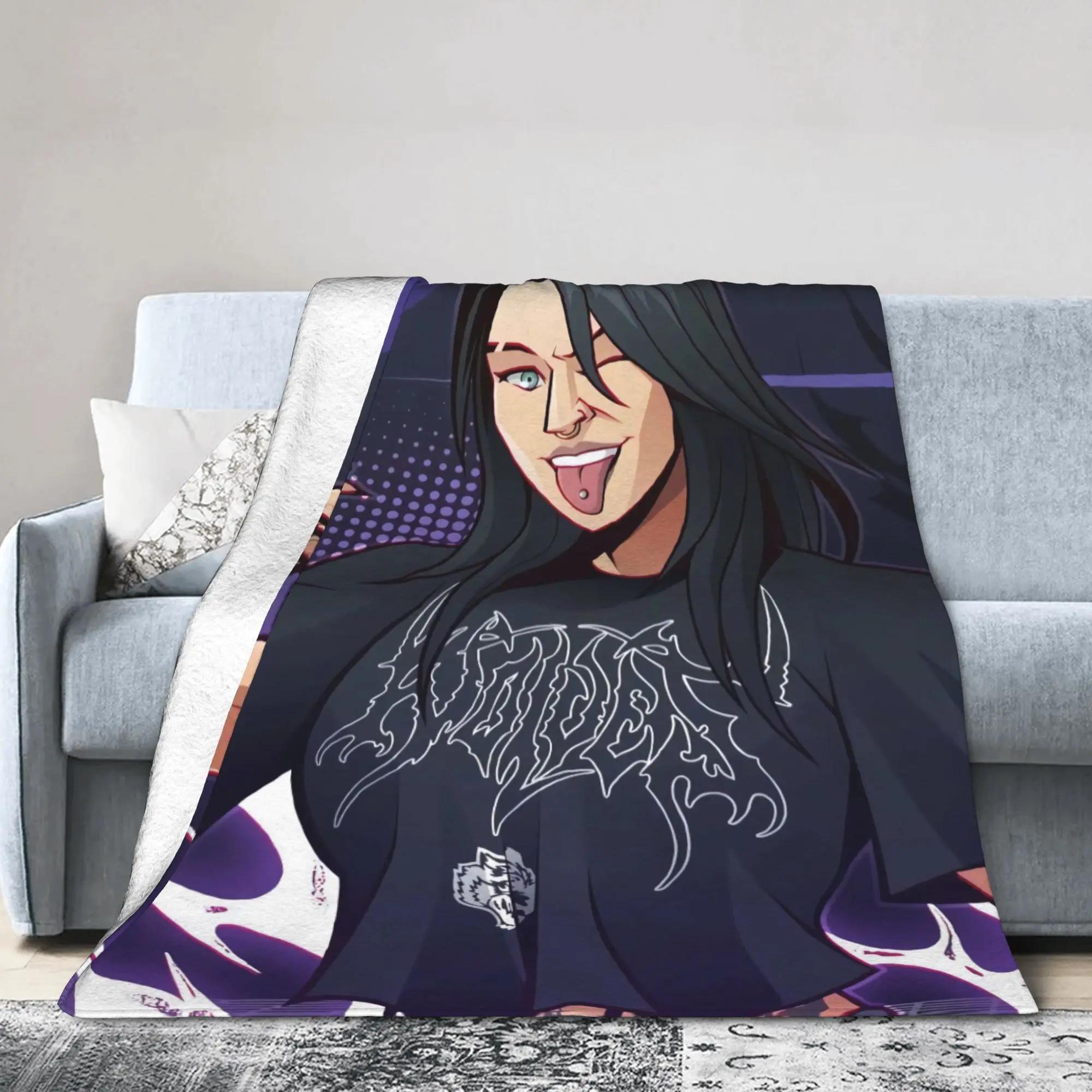 Rhea Ripley Cartoon Art Blanket  Soft Warm Plush Throw for Kids and Adults Flannel Bed Cover for Home Decor 40x50in