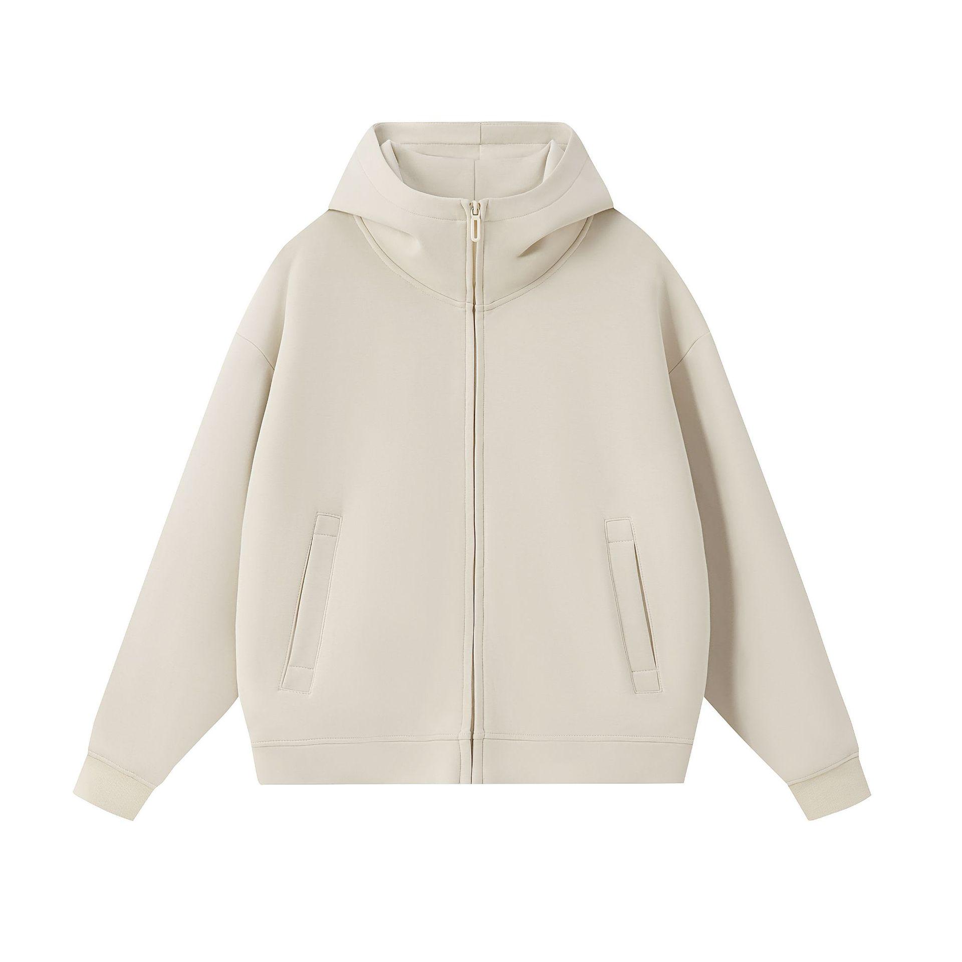 400g High Collar Zipper Cardigan Hoodie with Liquid Cotton Trendy Design - Model 9889. M
