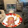 Eclectic Round Sunflower Multicolor Carpet, Non-Slip Floor Mat for Kids Room