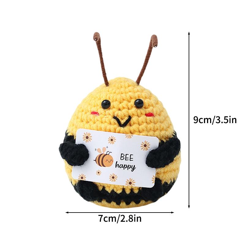 Cute Handwoven Positive Energy Duck Ornaments Bee Sunflower Crochet Ornament Room Decor Gift for Guests Car Interior Accessorie