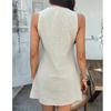 Women's Casual Loose Solid Color Pleated Sleeveless Jumpsuit Dress Pleated Sleeveless Jumpsuit Dress