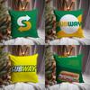 Classic Logo s-Subway Cushion Cover Premium Comfort Reversible Pillow Cove -Two In One Design for Any Room & Car Interior