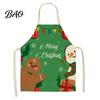 Adult Adjustable Holiday Apron Christmas Apron, Santa Claus/Elk/Gingerbread Man/Snowman Print Cooking Bib, Waterproof Oil Proof Grill Non-woven