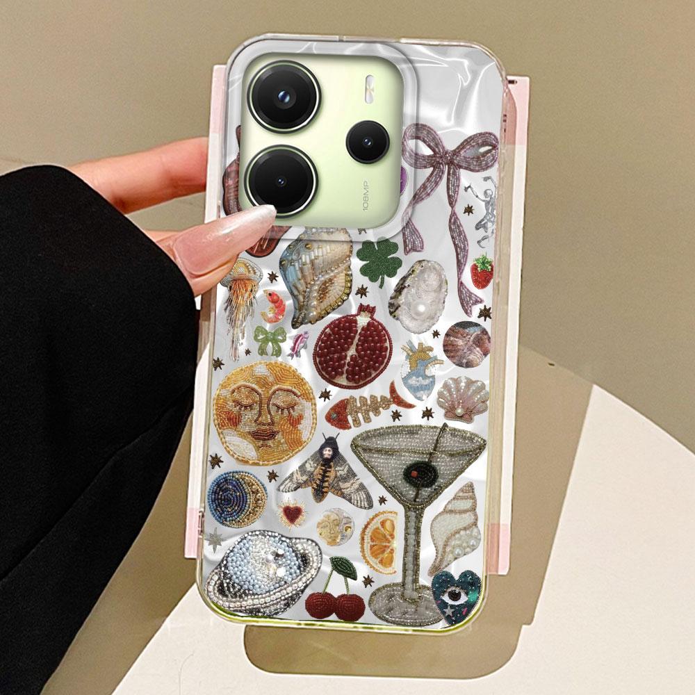 

Чехол для телефона Planet Fruit Sun Eye для женщин и девушек для Xiaomi Redmi Note 14 13 12 11 11S 10 9 8 Pro 9C 13C 14C A5 A3 A4 A3X A1 poco M2 Pro белый