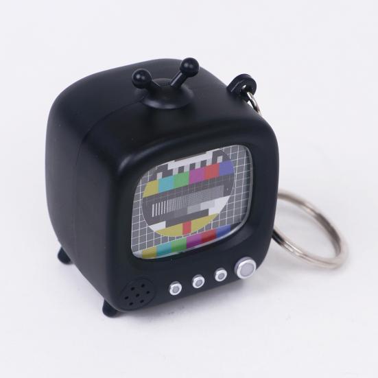 Chaveiro Micro TV Retrô Tela Luminosa Design Vintage Chaveiro com Efeitos Sonoros Clássicos Acessórios para Mochila