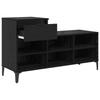 Shoe Cabinet with Shelf Black Oak Effect 102 x 36 x 60 cm