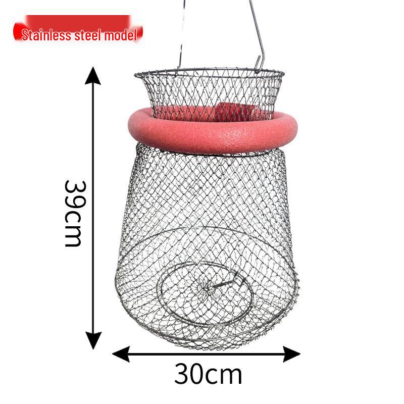 Foldable Stainless Steel Fish and Crab Basket with Steel Wire