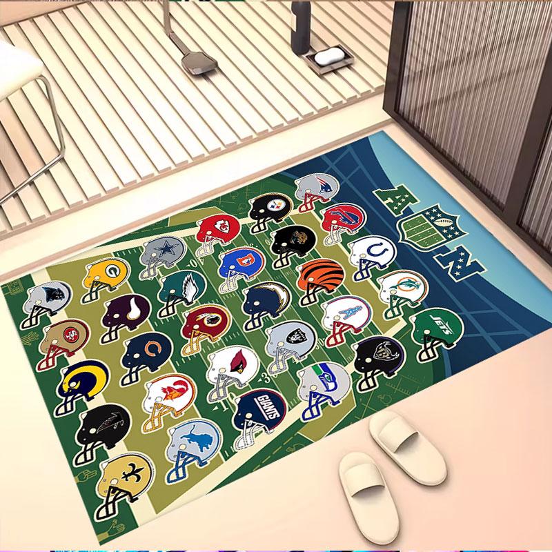 NFL Print Rug, Washable Floor Carpet, For Entryway Dorm Laundry Room Office Study, Home Decor Birthday Christmas Gift