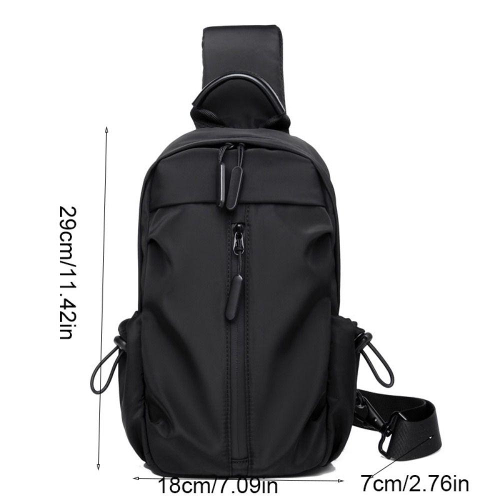 Multifunction Sports Crossbody Bag Solid Color Nylon Shoulder Bag Casual Men's Chest Bag  Fitness