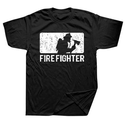 Firefighter Gift TShirt for Men Fireman Summer Short Sleeve O Neck Cotton Humor T Shirt Man Clothing Camisetas Funny Tshirt