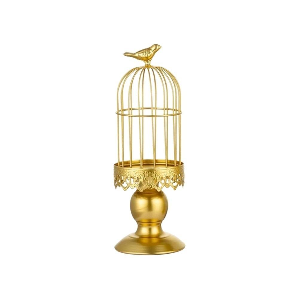 Vintage Birdcage Candle Holder Iron Plant Saucer Tabletop Ornament Aromatherapy Candle Stand Xmas