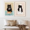 Schwarze Katze Wäsche Leinwand Gemälde Cartoon Tier Katze Ihre Hintern Servietten Poster und Druck Wand Kunst für Toilette Dekoration Cuadros