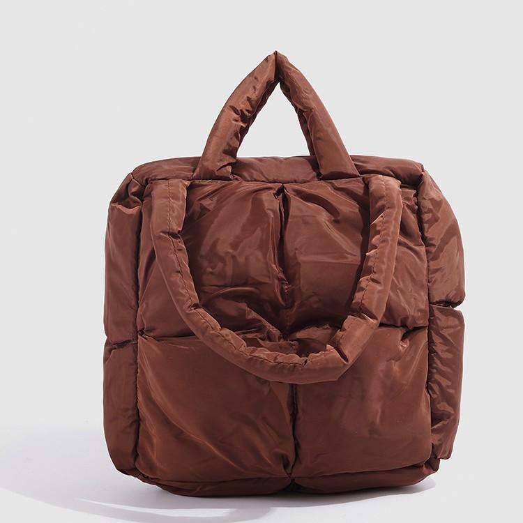 Elegant Quilted Soft Padded Large-capacity Tote Bag for Women, 2025 New Down Bag, Shoulder Bag, Tote Bag