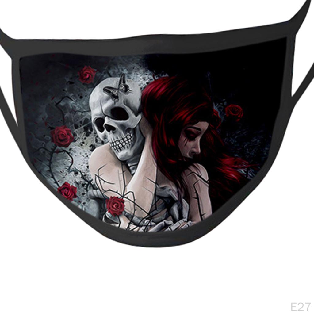 Cloth Skull Printed Mask Washable Reusable Punk Party Mouth