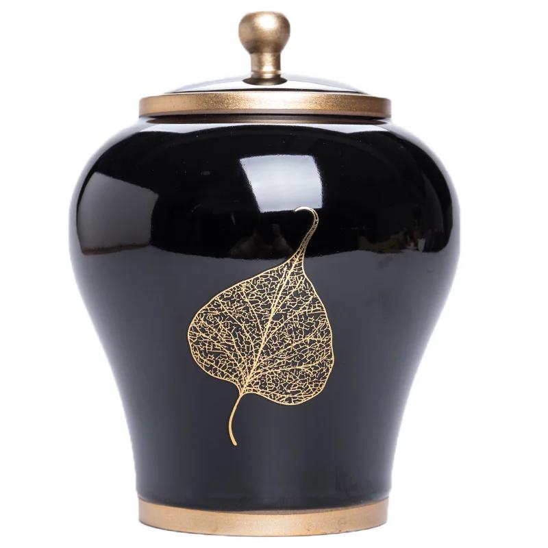 Tea Containers Ceramic Sealed Can Large Coarse Pottery Storage Tank Pu'er Tea Tea Canister Tea Caddy TeaJar Japanese Jar Storage