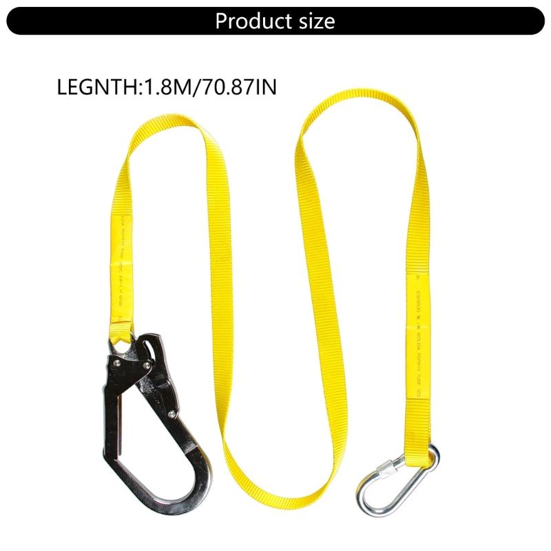 652F Steel Hook Safety Belt 180cm Not Fall Harness Lightweight Steel Climbing Rope for Outdoor Activity & Roofing Job