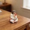 Figurină Isus din Rășină Statuie Hristos Șezând Ornament Religios Handmade pentru Birou Decor Acasă Birou Bord Mașină