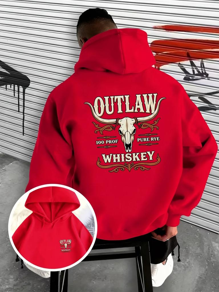 Nuova Felpa con Cappuccio Autunno e Inverno da Uomo e Donna, Stampa Testa di Mucca Double-Sided Fronte e Retro Stile Gotico Tendenza Hip-Hop