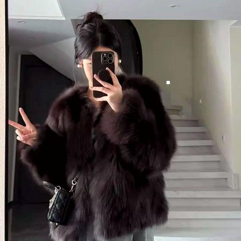 

Женское зимнее пальто из лисьего меха, короткое, новое, с темпераментом, легкое, шерстяное, на хлопковой подкладке L