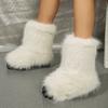 2025 Autumn New Ladies Boots Long Plush Midsole Anti Slip Shoe Fashion Hairy Snow Boot Casual Comfortable Women's Shoes Botas