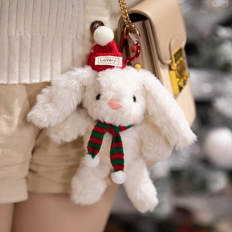 Toy Rabbit Plush Bag Pendant Cute Plush Backpack Ornament Christmas Keychain