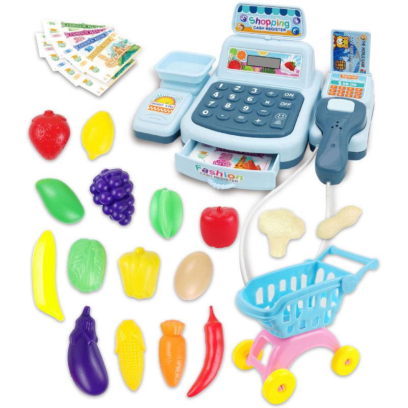 Simulation Shopping Cash House Toys Electronic Game Lighting And Sound Effects Supermarket Cashier Toys For children Gifi