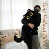 Logic Cat Doll Plush Toy Black Cat Plush Pillow Bedhead Long Pillow Dormitory Sleeping Leg Clamp Pillow Sofa Cushion Home Use