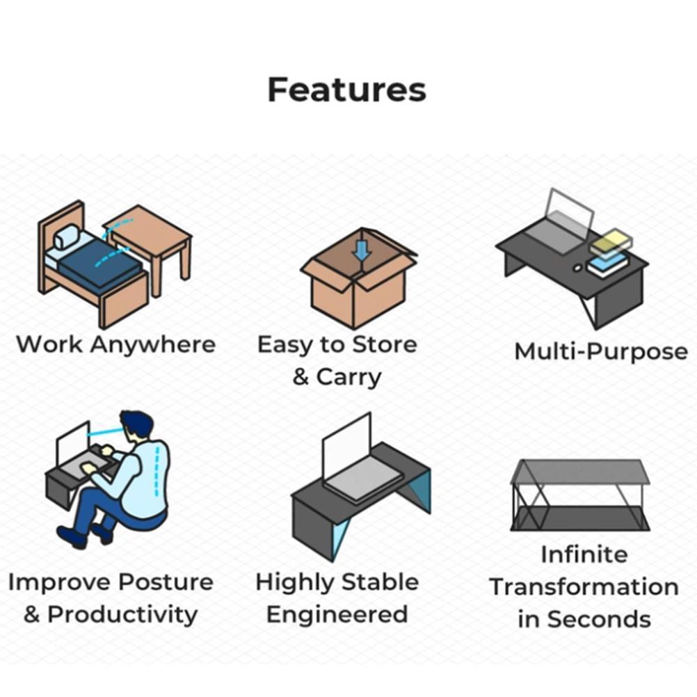 Laptopständer aus Kunststoff Faltbarer Notebookständer Laptop-Schreibtisch Computer-Tischständer
