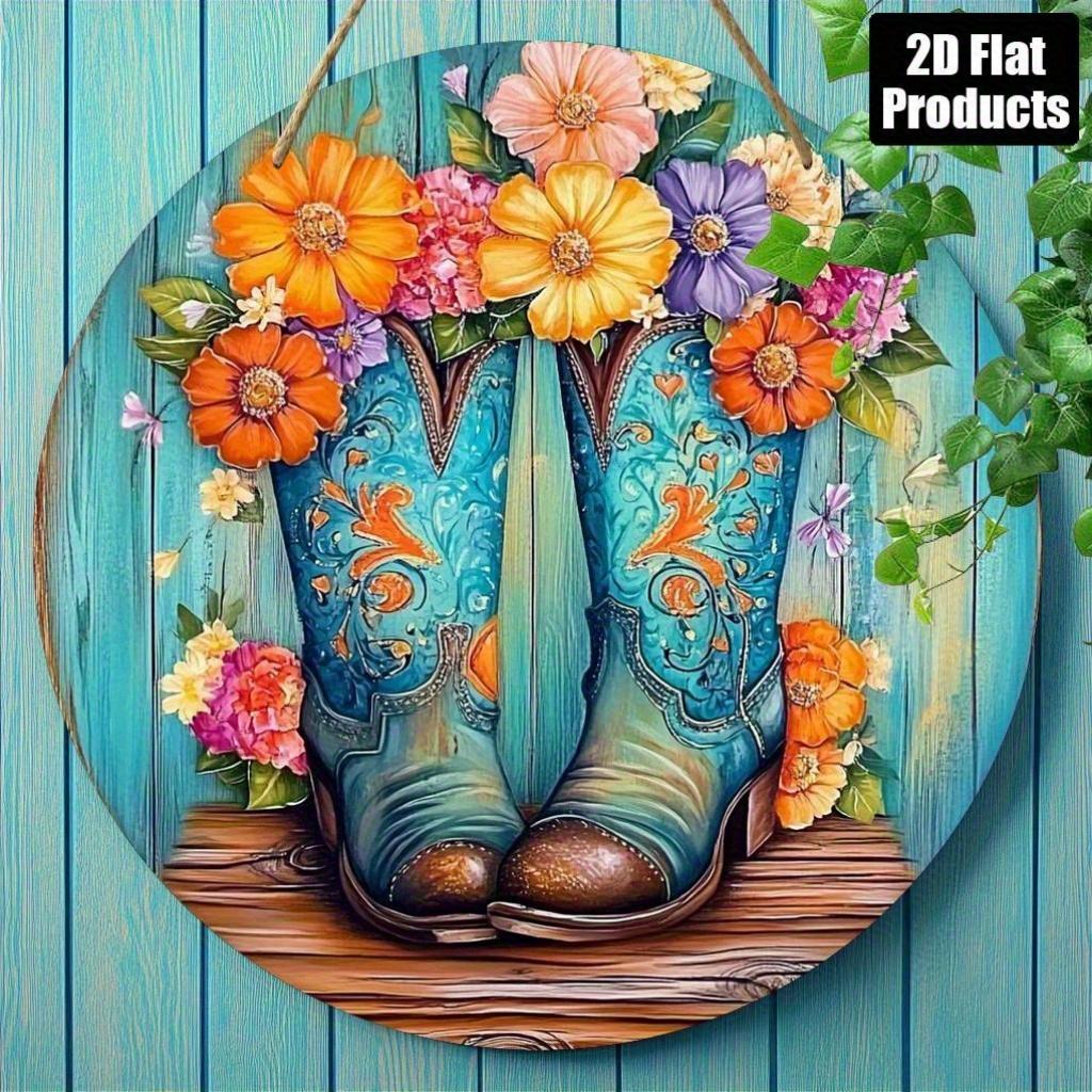 D Flat Beware The Forest Spirits Watching Mushroom  Butterfly Round Tin Sign Vintage Metal Wall Art for Whimsical Cottagec