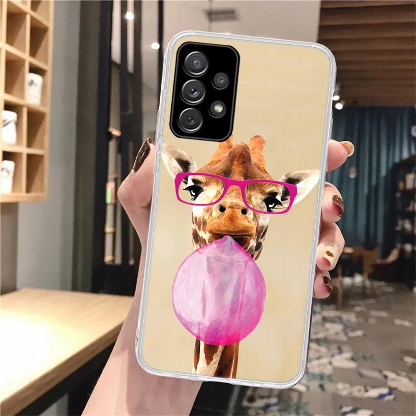Cute Cartoon Giraffe Animal Soft Phone Case For Samsung Galaxy A51 A50 A71 A70 A10 A20E A30 A40 A41 A31 A21S A11 A6 A7 A8 A9 Plu