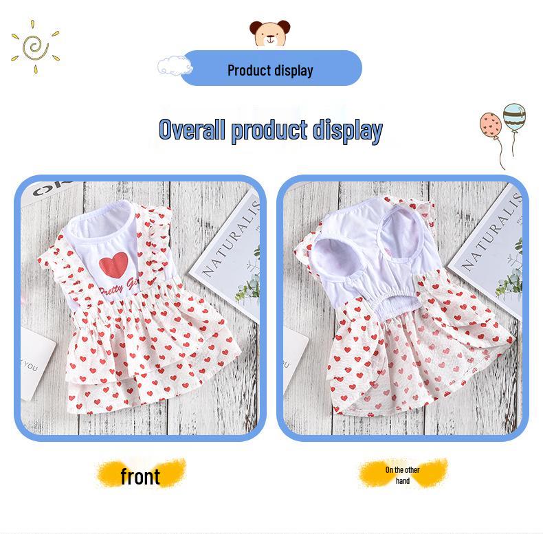 Heart Maid Princess Dress - Spring/Summer Thin Style for Small Dogs